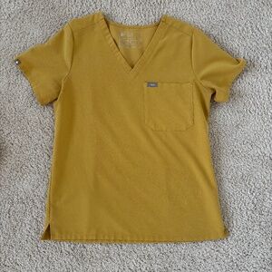 Figs Caterina One Pocket Light Gold Scrub Top